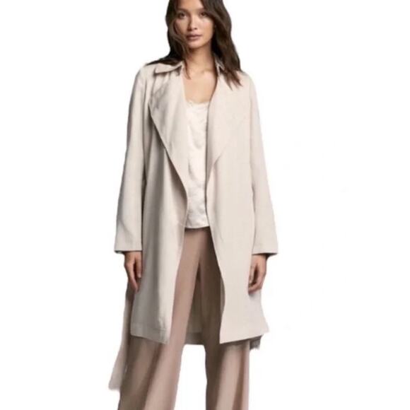 Aritzia Babaton Lawson Lightweight Trench Coat Cream Size Large - Picture 4 of 12